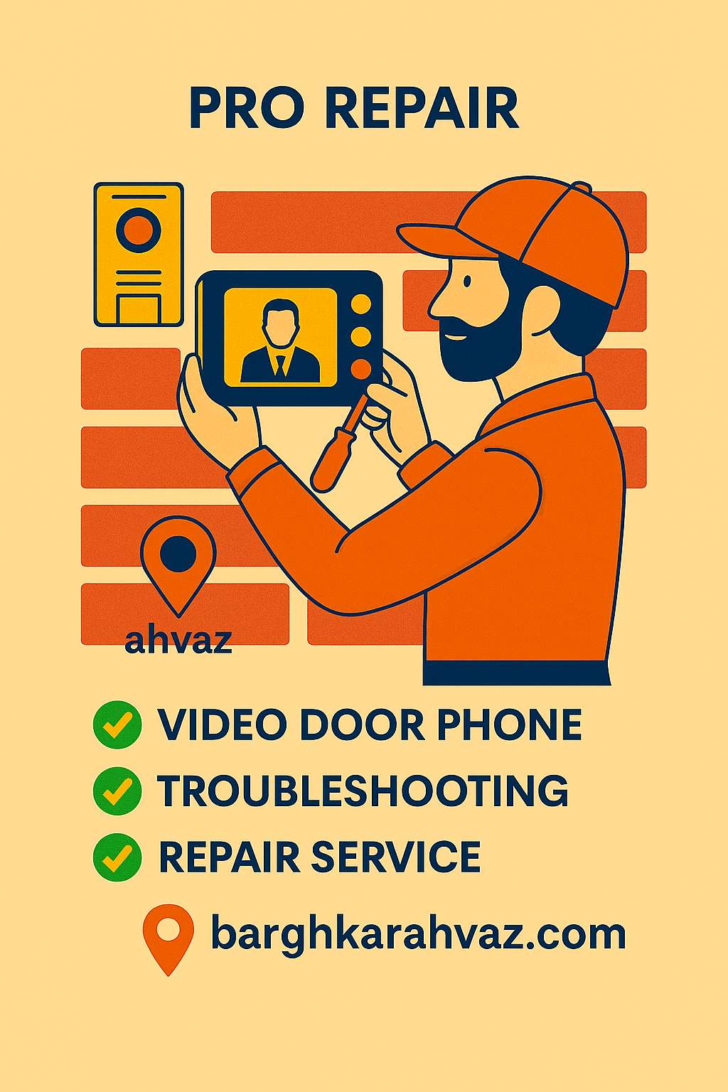 تعمیر آیفون تصویری اهواز شامل تست تصویر و صدا